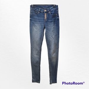 High Rise Button Up Skinny Jeans